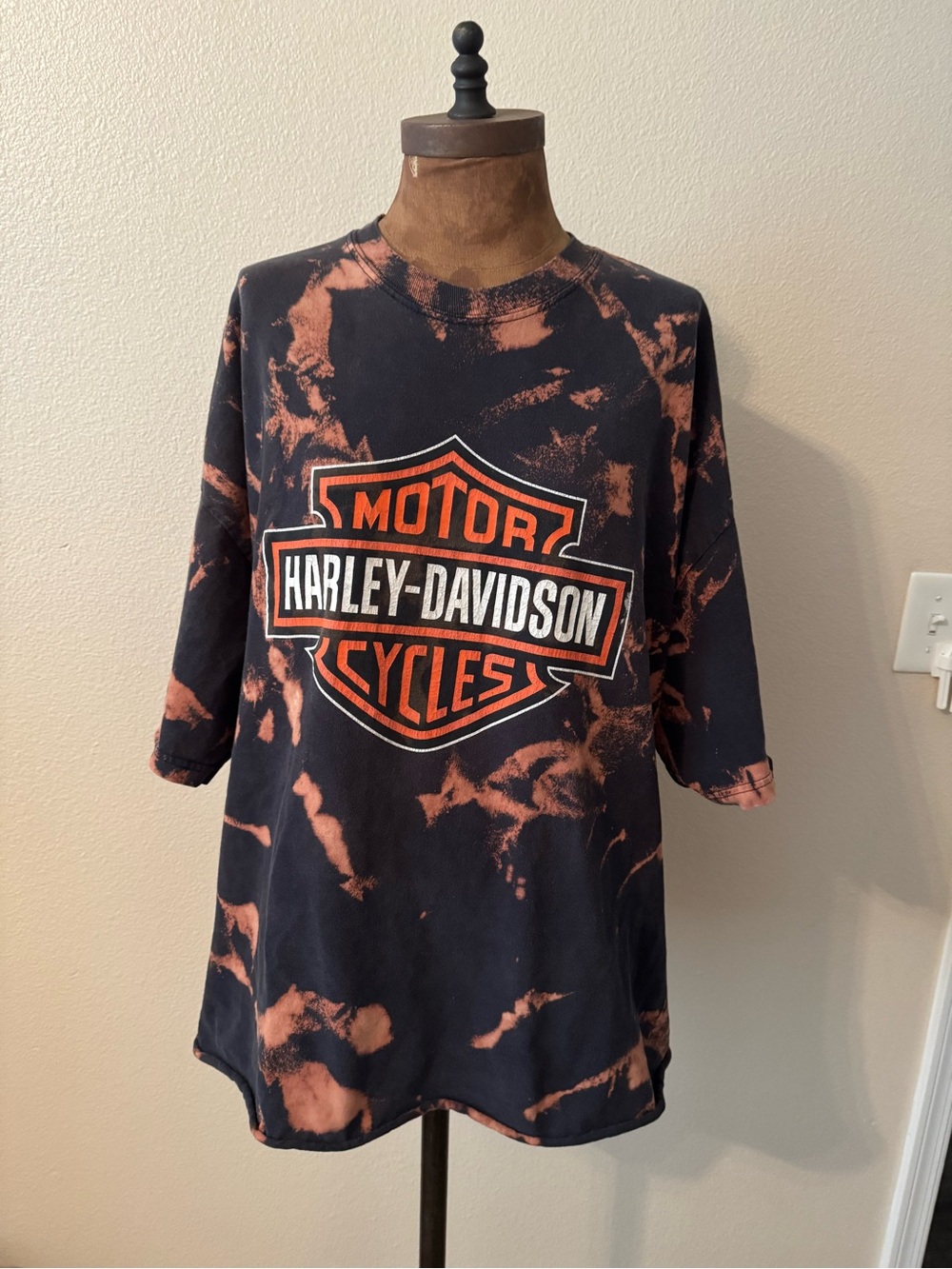 Harley-Davidson Bleached Logo Tee with Raw Hem